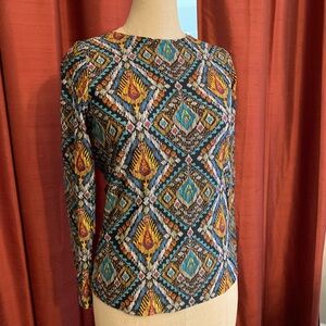 New Hapari Geometric Patterned Long Sleeve Sun Guard Top